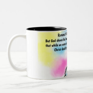 Jesus ist hier  zweifarbige tasse
