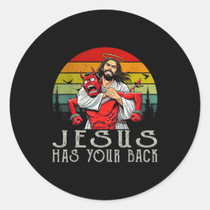 Jesus ist hinter dir ! Jesus Runder Aufkleber