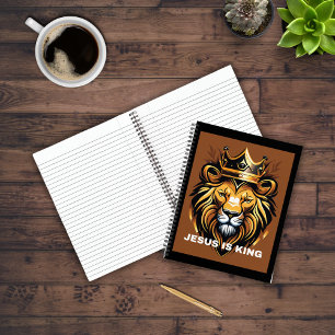 Jesus ist King-Lion-Gesichtsdesign Notizbuch