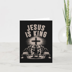 Jesus ist König Barbell Cross Funny Christlich Wor Karte