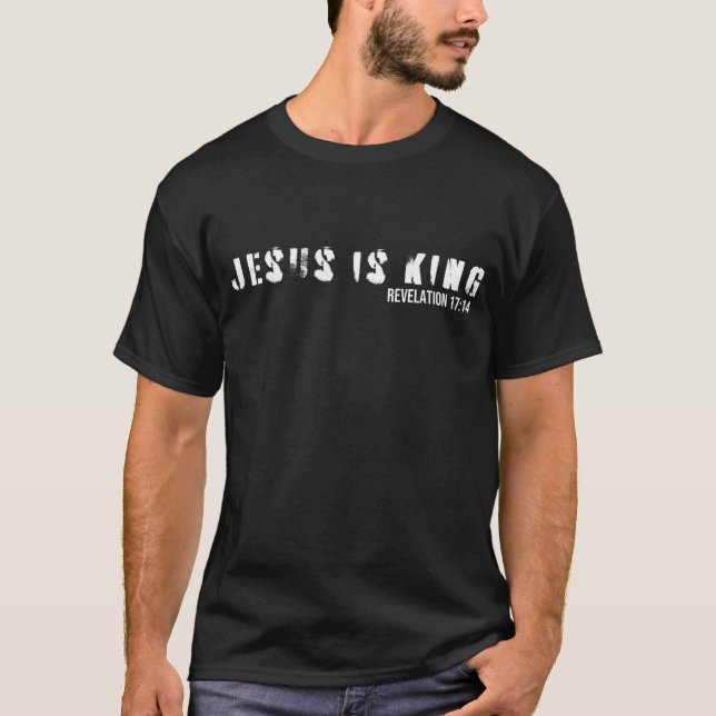 Jesus ist König Bibel Verse Scripting Christlich T-Shirt (Vorderseite)