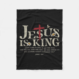 Jesus ist König Bibelvers Johannes 14_6 Christlich Fleecedecke