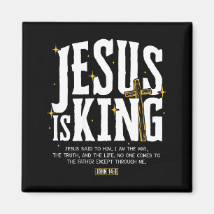 Jesus ist König Bibelvers Johannes 14_6 Christlich Magnet