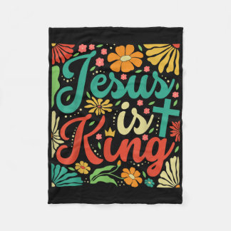 Jesus ist König Boho Blume Vintag Christlichen Gog Fleecedecke