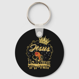 Jesus ist König christliche schwarze Frauen Afro A Schlüsselanhänger