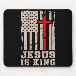 Jesus ist König Christus Herr Patrioter Christ Ame Mousepad