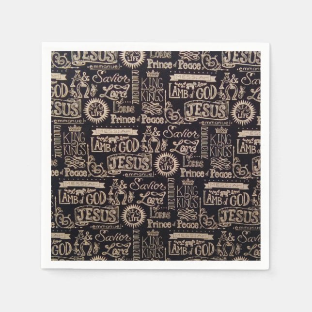 "Jesus ist König der Könige" Papier Napkins Serviette (Vorderseite)
