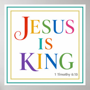 Jesus ist König Fett Farbige Göttliche Majestät Poster