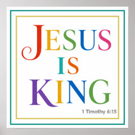 Jesus Ist König Fette Farbige Göttliche Majestät Poster