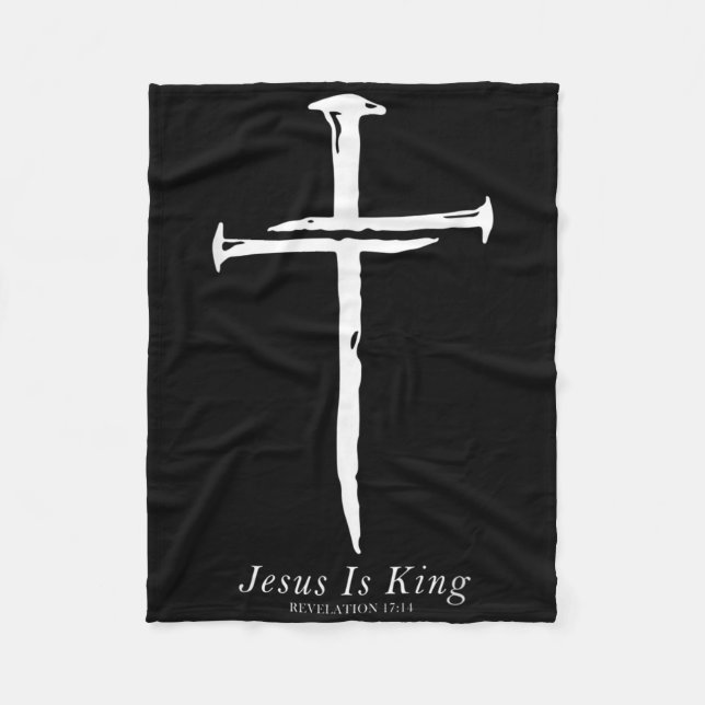 Jesus ist König-Funny-Cross-Nails Christlich Fleecedecke (Vorderseite)