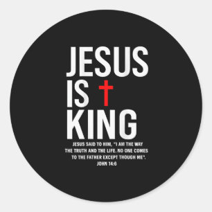 Jesus ist König Johannes 14_6 Kostüm Jesus Christl Runder Aufkleber