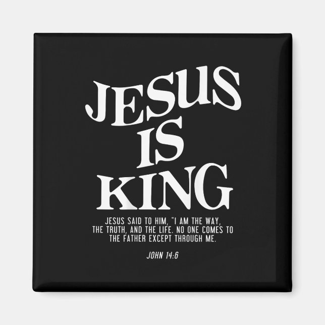 Jesus ist König John Bible Verse Christliche relig Magnet (Vorne)