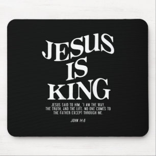 Jesus ist König John Bible Verse Christliche relig Mousepad