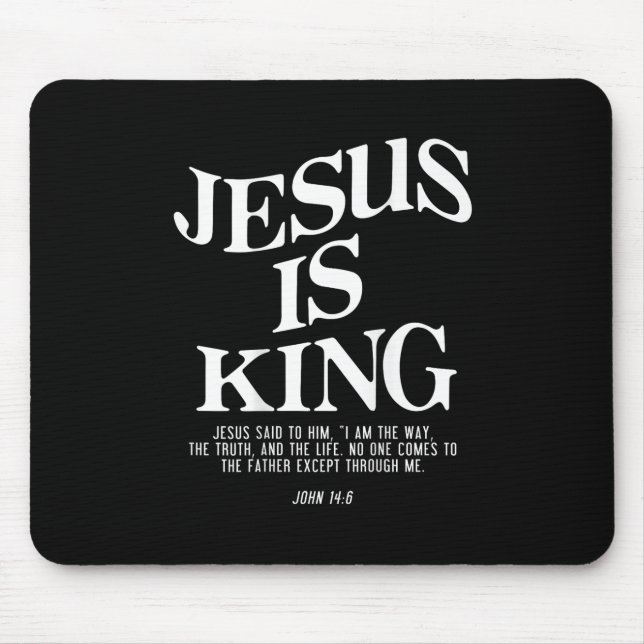 Jesus ist König John Bible Verse Christliche relig Mousepad (Vorne)