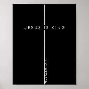 Jesus ist König Kreuz Christlicher Glaube Bibelver Poster