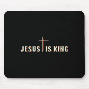 Jesus ist König Kreuz Gott Christ Grafik Mousepad