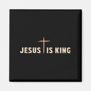 Jesus ist König Kreuz Gott Christlich Grafik Magnet