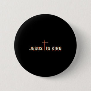 Jesus ist König Kreuz Gott Christliches Grafik Button