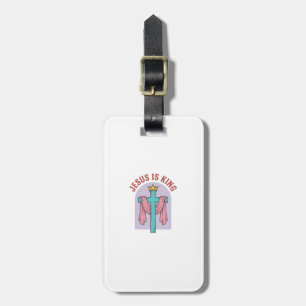Jesus ist König Kreuz Krone Vintage Christliches T Gepäckanhänger