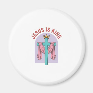 Jesus ist König Kreuz Krone Vintage Christliches T Magnet