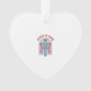 Jesus ist König Kreuz Krone Vintage Christliches T Ornament