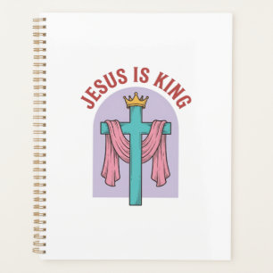 Jesus ist König Kreuz Krone Vintage Christliches T Planer