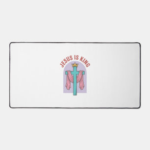 Jesus ist König Kreuz Krone Vintage Christliches T Schreibtischunterlage