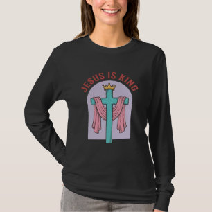 Jesus ist König Kreuz Krone Vintage Christliches T T-Shirt