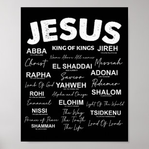 Jesus ist König Namen Gottes Hebräisch Jesus Chris Poster