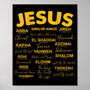 Jesus ist König Namen Gottes Hebräisch Jesus Chris Poster