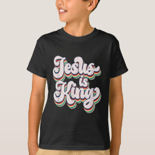 Jesus ist König-Retro-Glaubensszenario T-Shirt