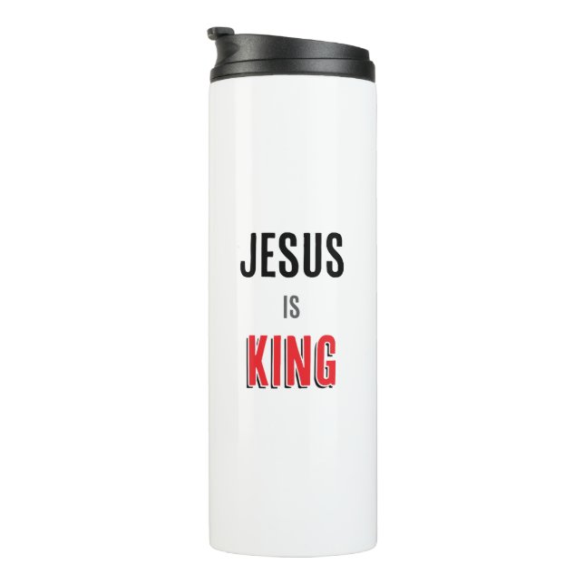 Jesus ist König Thermosbecher (Nach rechts gedreht)
