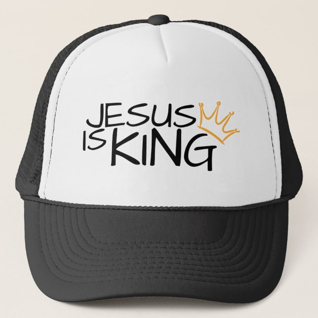 Jesus ist König Truckerkappe (Vorderseite)