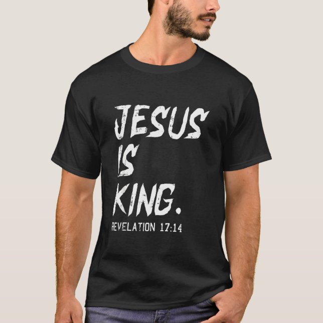 Jesus ist König Weihnachten Offenbarungsbibel Reli T-Shirt (Vorderseite)