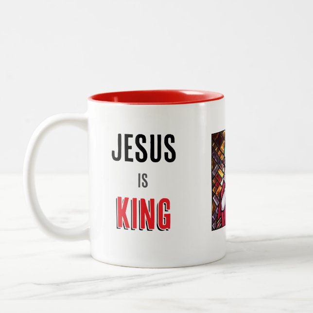 Jesus ist König Zweifarbige Tasse (Links)