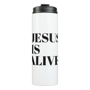 Jesus ist lebendig Christus ist Risen Zitate Gotte Thermosbecher
