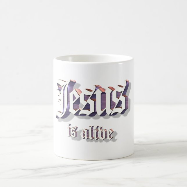 Jesus ist lebendiges 3D Tasse (Mittel)