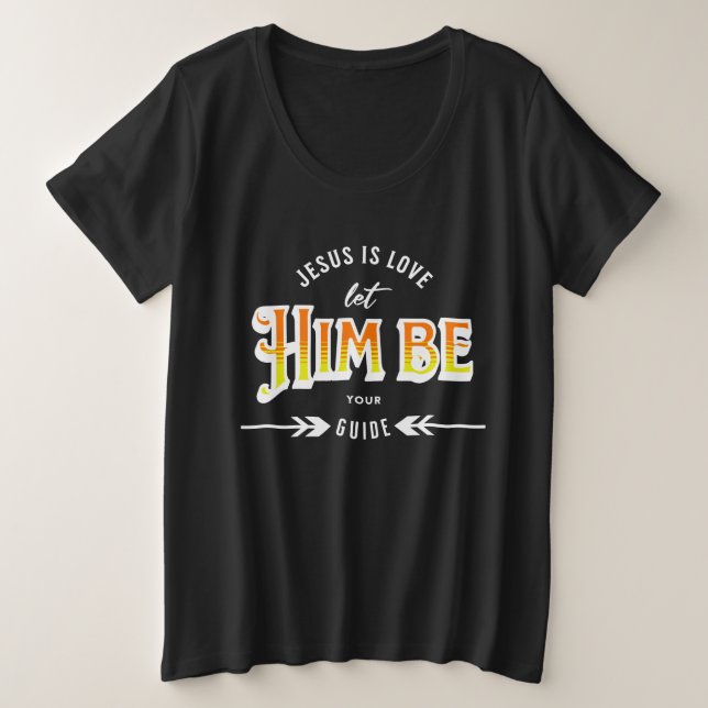 Jesus ist Liebe Große Größe T-Shirt (Design vorne)