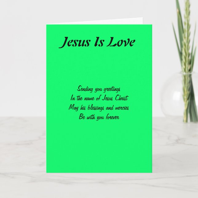 Jesus ist Liebe Grußkarten Karte (Vorderseite)