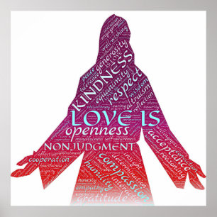 Jesus ist Liebe, Mitgefühl, Nicht-Richterspruch Ch Poster