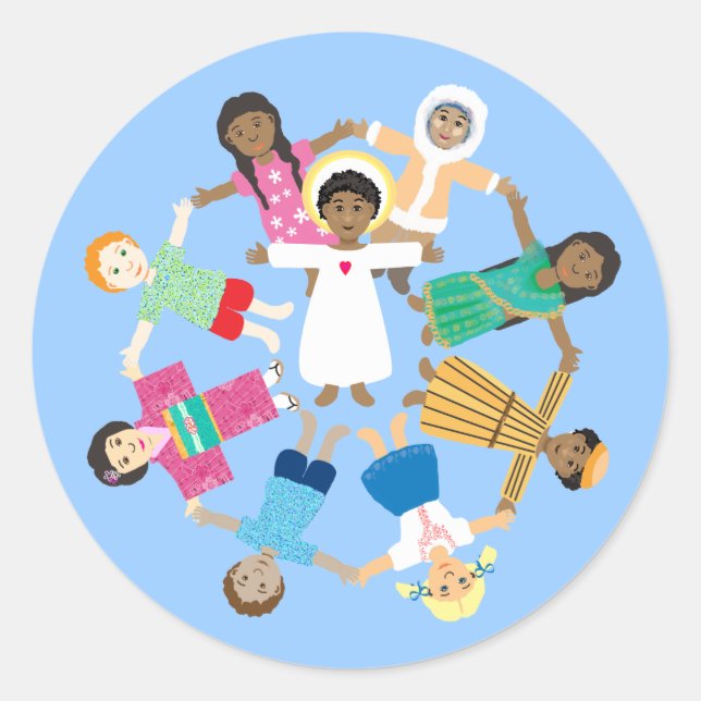 Jesus ist Liebe Runder Aufkleber (Vorderseite)