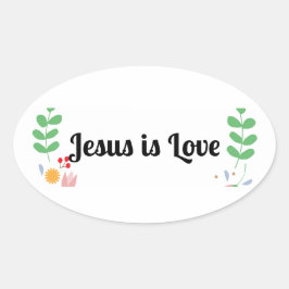 Jesus ist Liebe-Sticker Ovaler Aufkleber