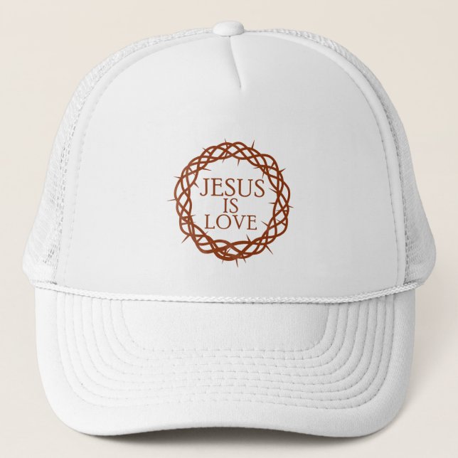 Jesus ist Liebe Truckerkappe (Vorderseite)