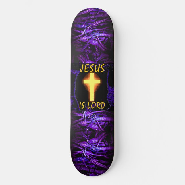 Jesus ist Lord Cross Skateboard (Vorderseite)