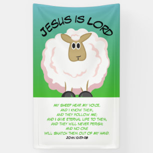 Jesus ist Lord - Fluffy Sheep Banner