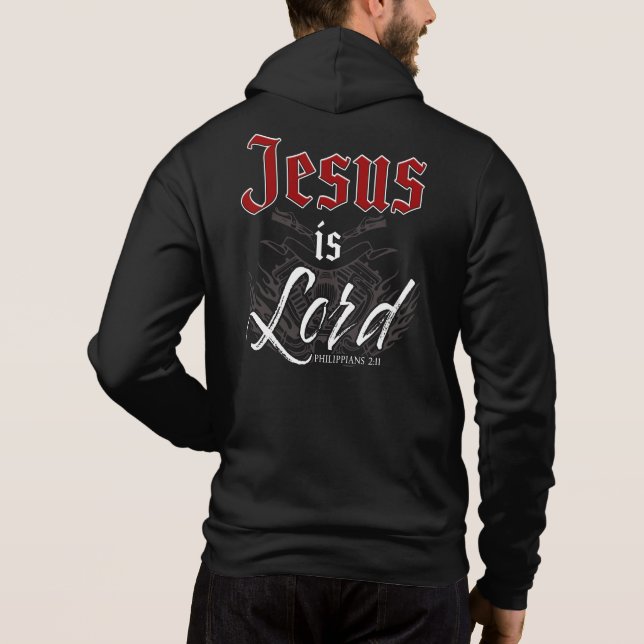 Jesus ist Lord - Motorrad Christliche Glaubenslehr Hoodie (Rückseite)