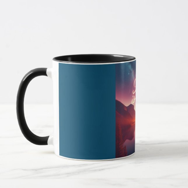 Jesus ist Lord Mountain Water Landschaft Tasse (Links)
