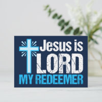 Jesus ist Lord My Redeemer Christlich Cross Blue