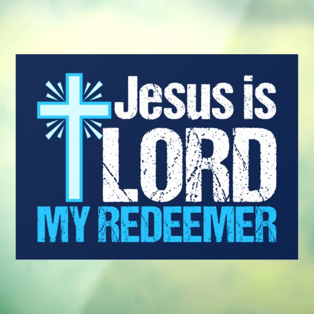 Jesus ist Lord My Redeemer Christliche Cross Churc Fensteraufkleber (Blatt 3)
