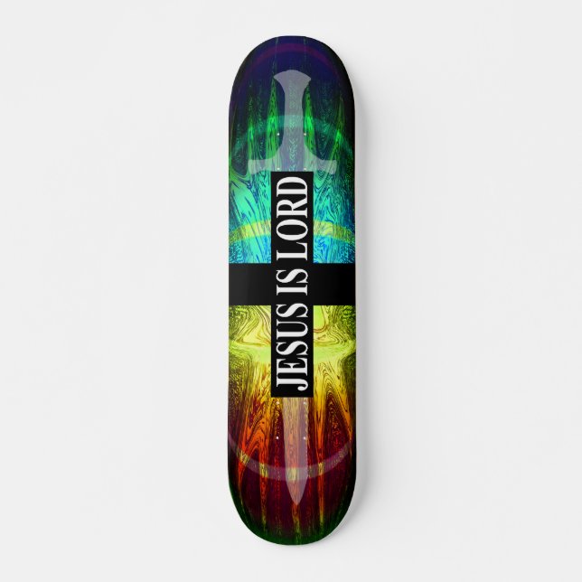 Jesus ist Lord Sword Cross Skateboard (Vorne)
